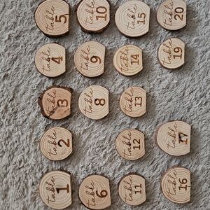 *PRICE FIRM* Rustic Wood Table Number Set